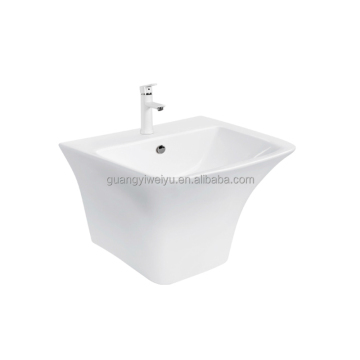 White Rectangular Wall-Mounted Basin Bowl for Europe