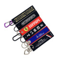 Пользовательский логотип Keyring Carabiner Jet Tags Вышитые ключи