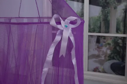 Purple Princess Mosquito Net Bed Canopy With Ribbon