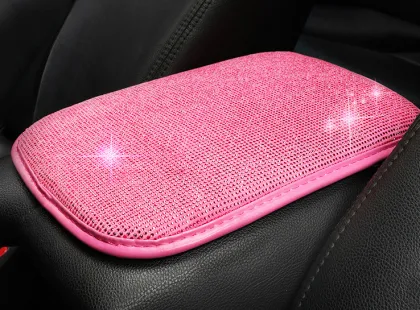 Silver Diamond Car Seat Armrest Pad