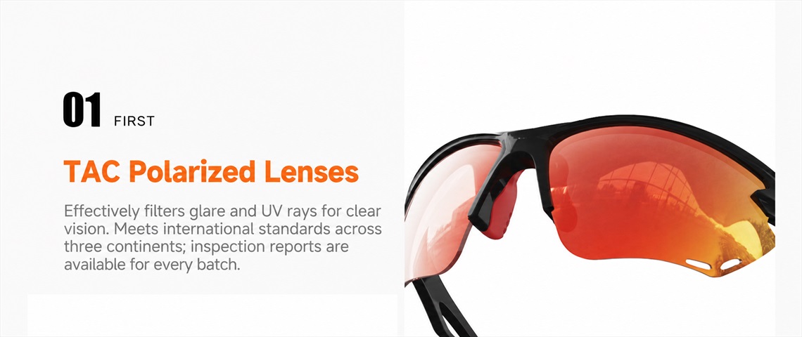 TR90 Polarized Half-Rim Sports Sunglasses ME2200-TAC Polarized Lenses