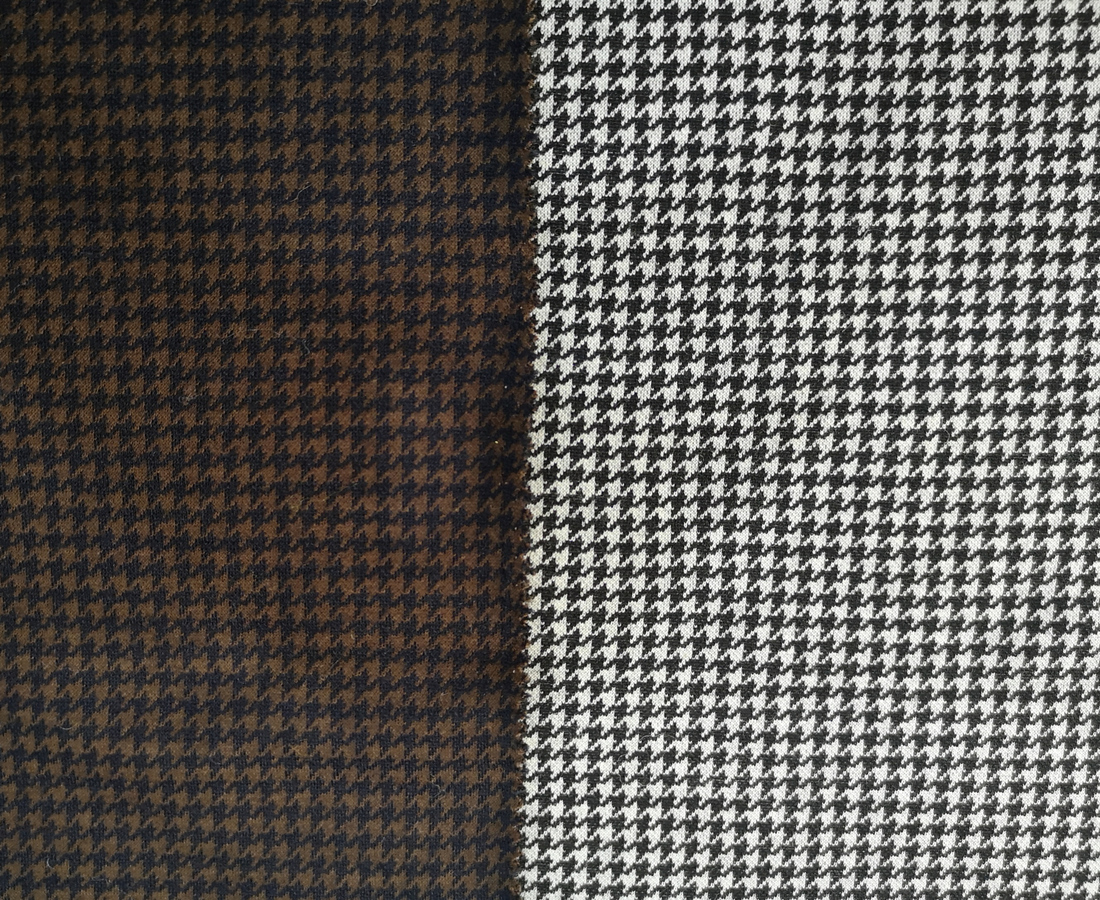 Houndstooth Design Knitted Jacquard Fabric For Clothes