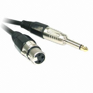 Mikrofon kablosu XLR kadın, iyi PVC ceket için 6,35 mm mono erkek
