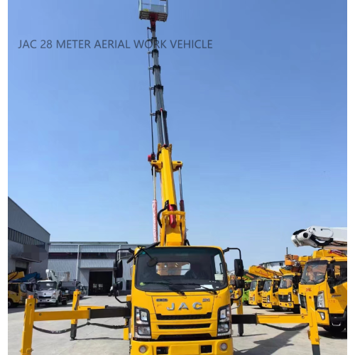 Telescopic arm 28 meter aerial work vehicle