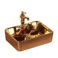 Lavabo barato de cerámica Golden Edge de encimera