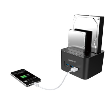 Fideco Dual Bay 2.5"3.5"hard disk external case 6Gbps