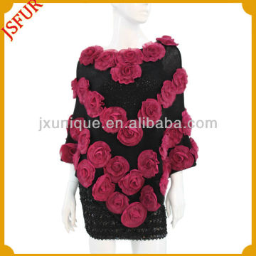Spring stylish party dress for women customized red lace floral shawls