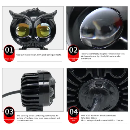 Owl Theme LED Auxiliary Motorcycle Lighting System