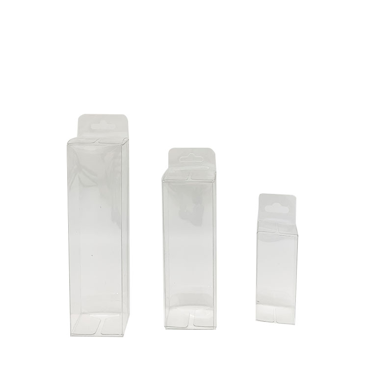 Transparent fishing lure plastic box packaging.