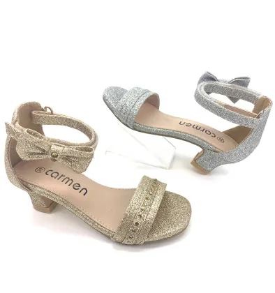 New peep-toe low-heeled princess sandals