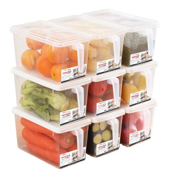 Cucina in plastica di plastica per frigorifero: organizzatore per frutta, verdura e cibi con coperchio
