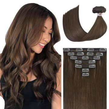 Brown Hair Extensions Clip in Hair