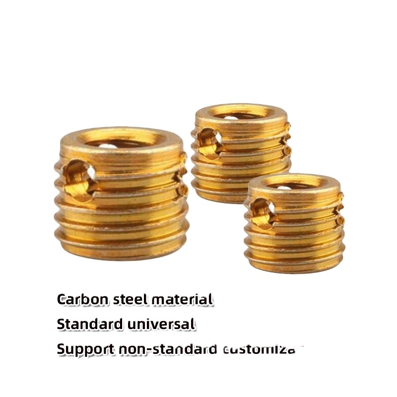 Carbon Steel M8 Brass Self Tapping Threaded Insert Nut M4 Small Threaded Zinc Plated Inserts Three Pores Not Easily Corroded