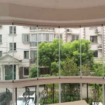 Sistema di vetri pieghevole senza cornice per Shanghai Factory Finzone Balcony Glazing
