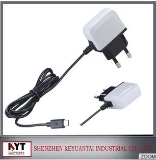 CE, Rohs, FCC, KC certified 5V 2A usb charger with 1m Micro AC connector for apple phone and Samsung