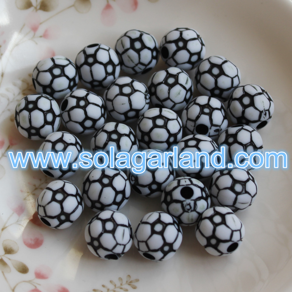 Plastic Metalized Round Beads