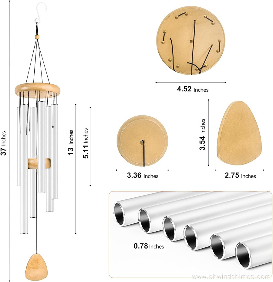 Large Aluminum Wind Chimes for Outdoor Decor