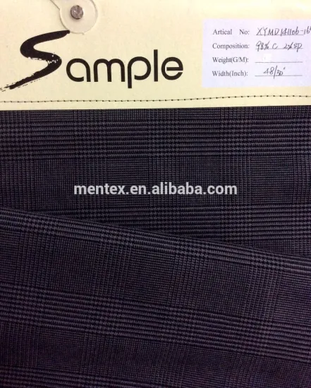 cotton spandex prince of wales check fabric