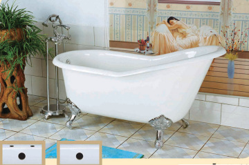 Antique Modern Enamel Cast Iron Bathtub