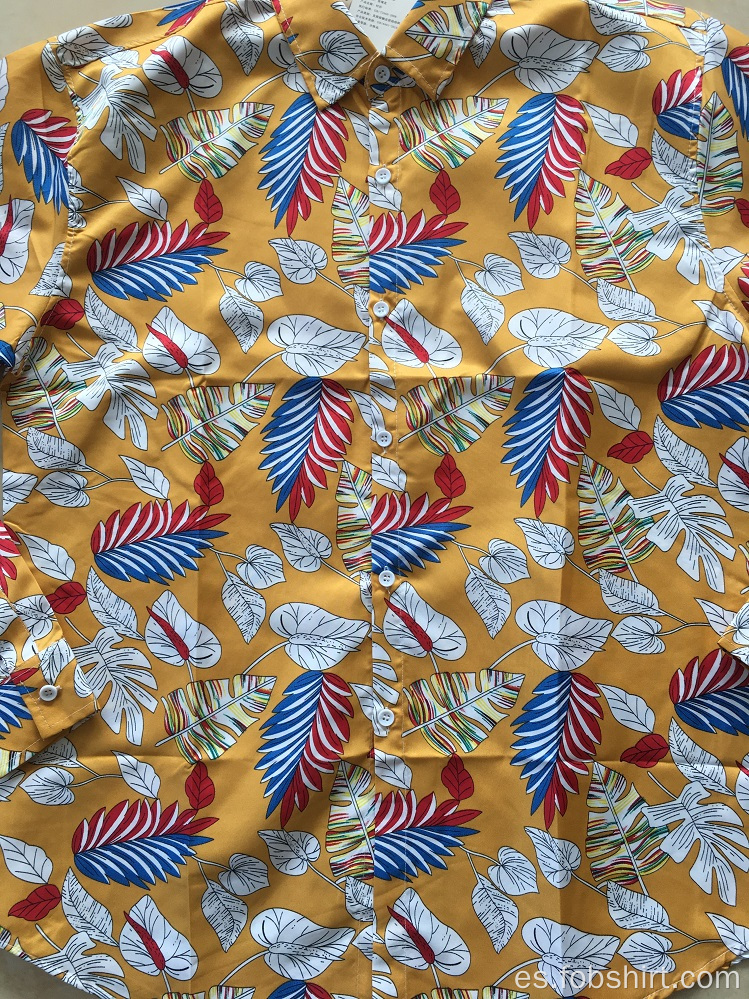 Camisa Hawaii Estampado Algodón 133x72