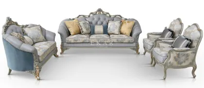 French Royal Classic Wooden Couch Antique Chesterfield Sofa Set