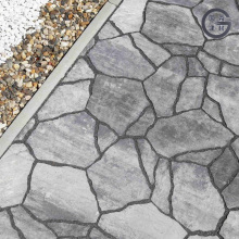 ধূসর অনিয়মিত পাথর দেখতে পাকা টাইলস