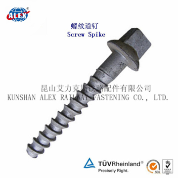 high grade high quality high strength railway Coach Screw Spike For KPO fastening system, Railway parts supplier Coach Screw