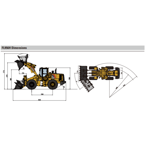 Carregador de roda de tração de 4 rodas fl956h