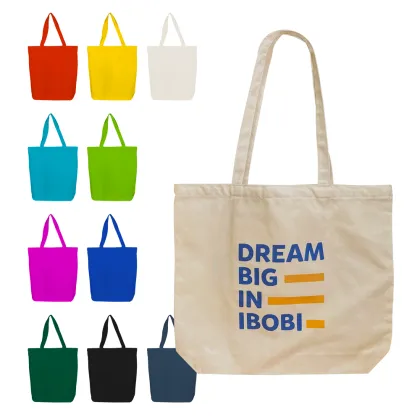 Custom Printed Logo Promotional Cotton Canvas Bags - Reusable Shopping Totes