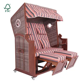 Folding Foldable Rattan Beach Chair/Strandkorb
