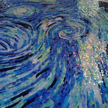 Starry Night by Van Gogh - Handmade Glass Mosaic Wall Art