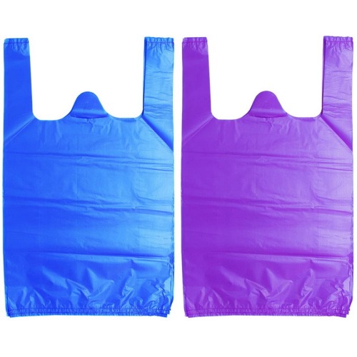 Blue HDPE Plastic T Shirt Bag, Shopping Plastic Bag, Vest Bag