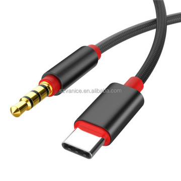 자동차 스테레오, 스피커 및 헤드폰 용 USB Type-C ~ 3.5mm 오디오 케이블