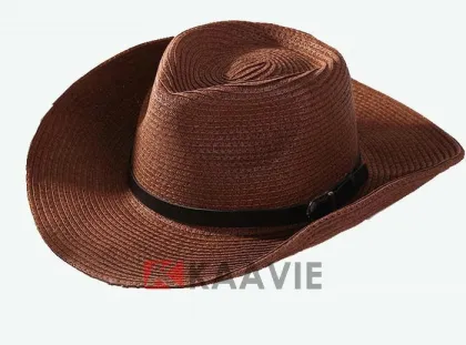 desert beach male mexican straw cowboy hat with leather belt