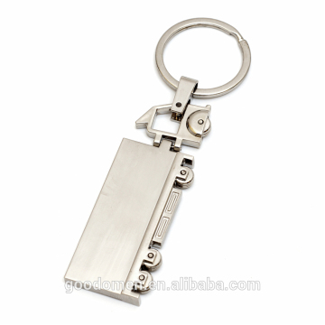 custom plating sliver metal truck shape keychain
