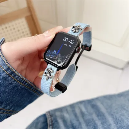 Cross Denim Fashion Creative Strap for Apple Watch 6/7/8/9 and Xiaomi 8/9