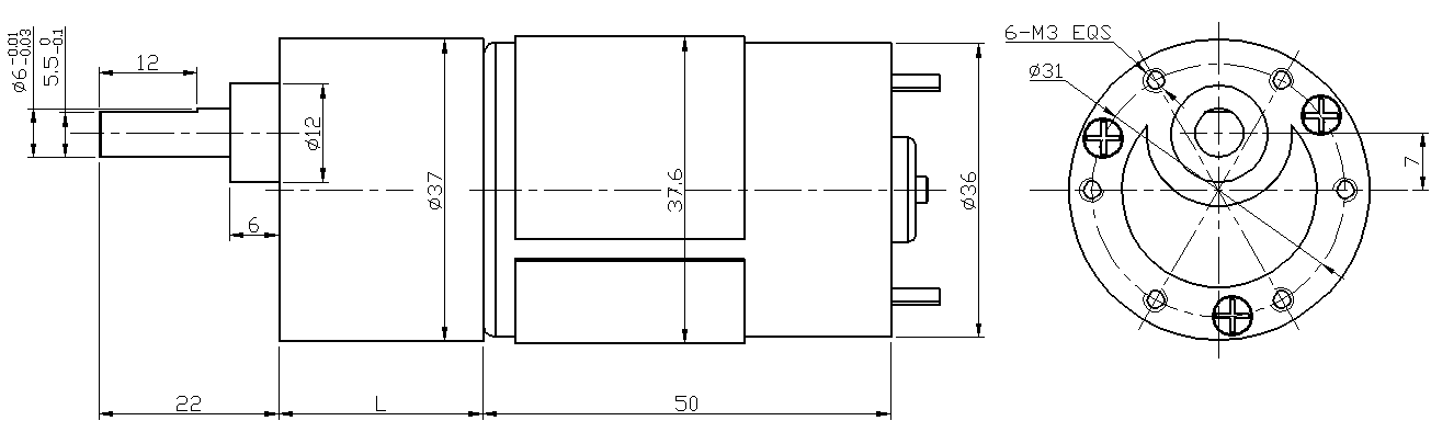 12 volt dc gearhead motor