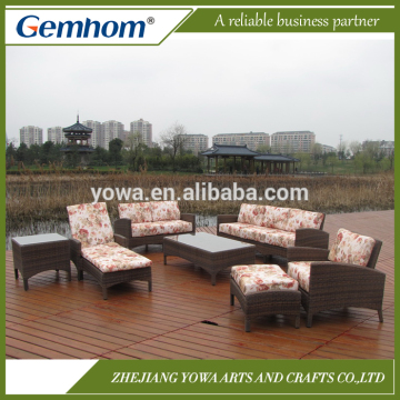 Waterproof rattan sofa set with cushion