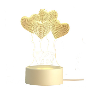 Creative 3D LED Night Light - Romantic Heart Bear Lamp for Kids' Bedroom Decoration and Gifts