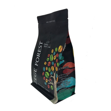 Bolsa de café de fondo plano compostable personalizado 250g