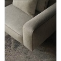 Mid-Century Modern Sofa in Neutral Grey Fabric