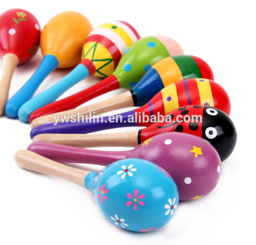 hot sales 100% handmade wooden toy maracas