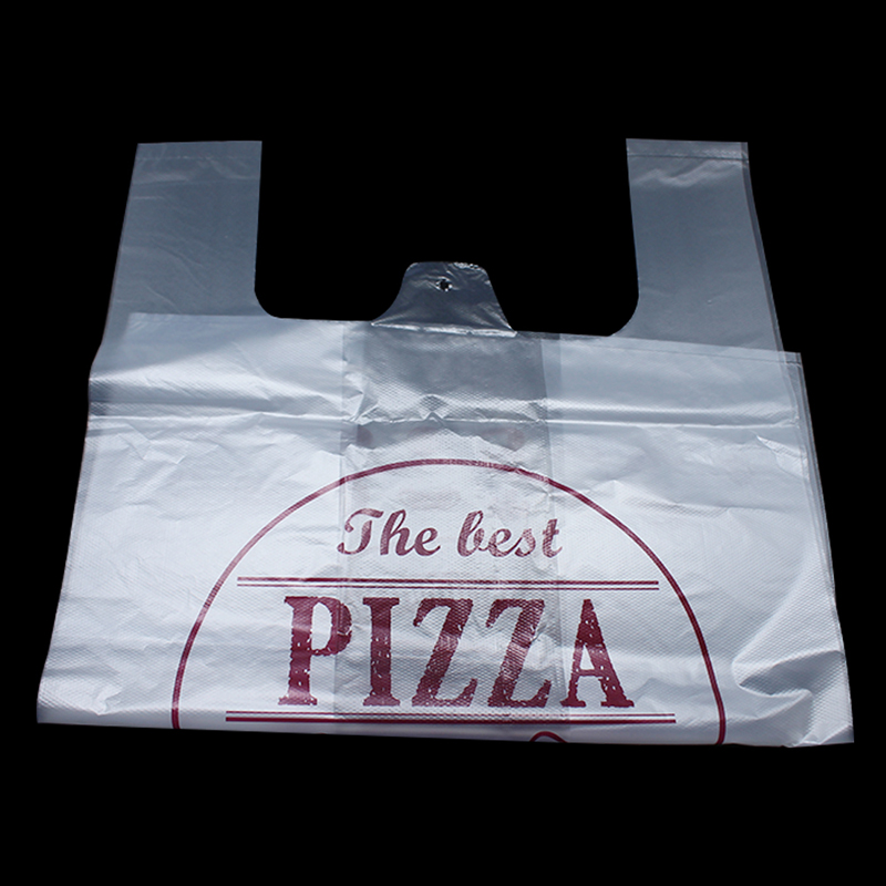 Bolsa de compras Biodegradable con logotipo personalizado camiseta de plastico D2W