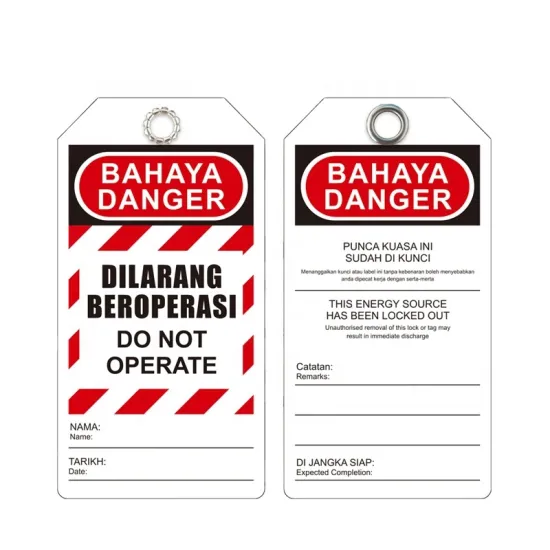 Industry PVC Plastic Label Safety Lockout Tagout Tags 'DO NOT OPERATE' Warning