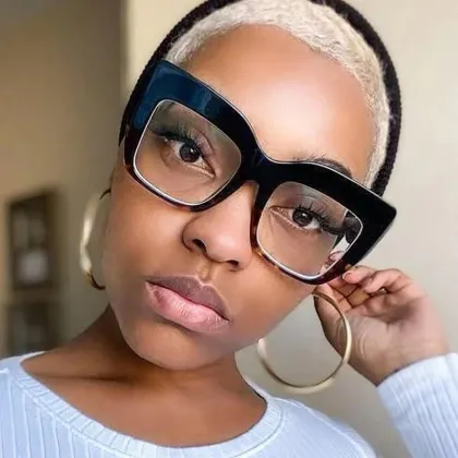 Large Frame Anti-Blue Light Prescription Glasses for Women