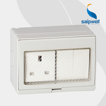 Double Control 250V/13A IP55 2 Positions Waterproof Switch Socket (SP-S2S)
