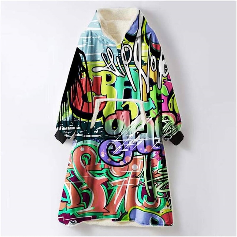 Print Hoodie Blanket