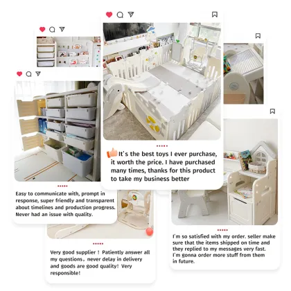 Large Baby Safety Fence: MIGO Bear New Design Clear Children Plastic Square Indoor Playyard with Gate for Bedroom and Kids Playpens