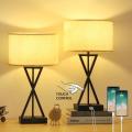 Modern 3 Way Dimmable X Shaped Bedside Lamps