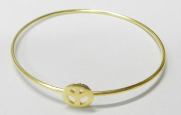 925 Sterling Silver Gold Plated Silver Bangle